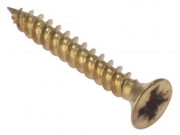 ForgeFix General Purpose Pozi Screw Countersunk TT Electro Brass 1 x 4 Box 200 £2.08